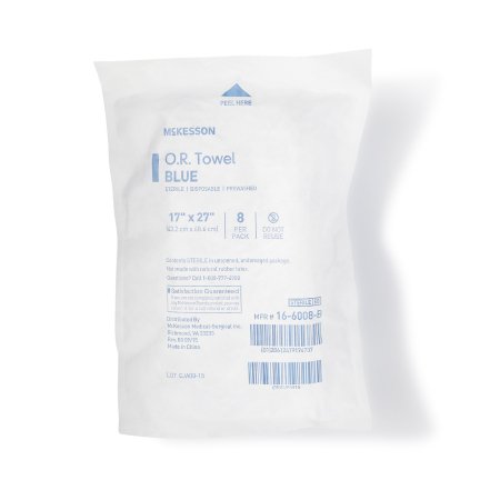 McKesson O.R. Towel McKesson 17 W X 27 L Inch Blue Sterile - Case of 80 - 16-6008-B-CS