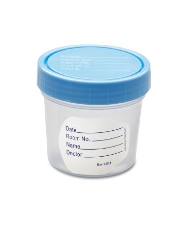 Medline Specimen Container 120 mL (4 oz.) Screw Cap Poly Bagged Sterile / Sterile Fluid Path - Case of 100 - DYND30330-CS