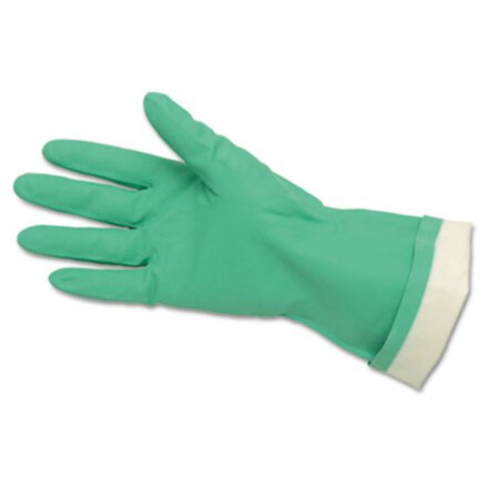 MCR™ Safety Flock-Lined Nitrile Gloves, One Size, Green, 12 Pairs - DZ/1 - CRW-5319E-DZ