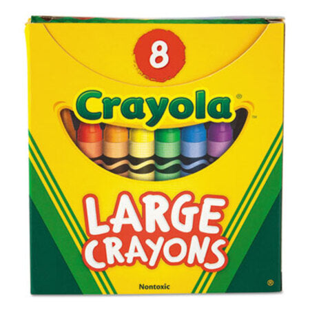 Crayola® Large Crayons, Tuck Box, 8 Colors/Box - Box of 1 - CYO-520080-BX