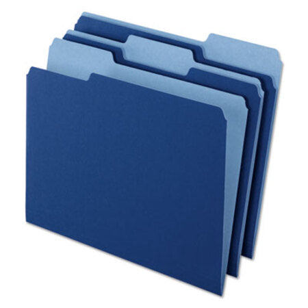 Pendaflex® Interior File Folders, 1/3-Cut Tabs: Assorted, Letter Size, Navy Blue, 100/Box - Box of 1 - PFX-421013NAV-BX