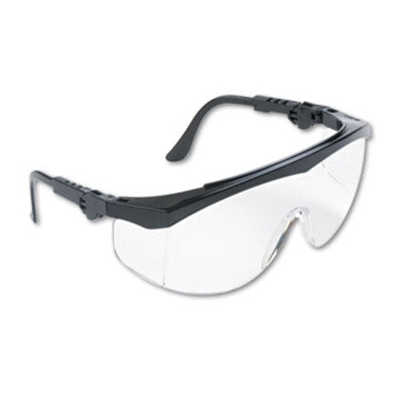 MCR™ Safety Tomahawk Wraparound Safety Glasses, Black Nylon Frame, Clear Lens, 12/Box - Box of 1 - CRW-TK110-BX