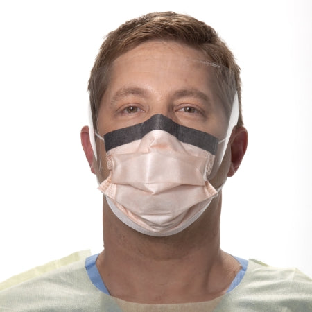 O&M Halyard Inc Procedure Mask with Eye Shield FluidShield Anti-fog Foam Pleated Earloops One Size Fits Most Orange NonSterile ASTM Level 3 Adult - Each - 47147-EA