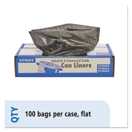 Stout® by Envision™ Total Recycled Content Plastic Trash Bags, 30 gal, 1.3 mil, 30" x 39", Brown/Black, 100/Carton - CT/1 - STO-T3039B13-CT