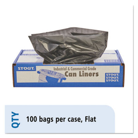 Stout® by Envision™ Total Recycled Content Plastic Trash Bags, 45 gal, 1.5 mil, 40" x 48", Brown/Black, 100/Carton - CT/1 - STO-T4048B15-CT