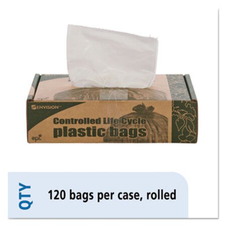 Stout® by Envision™ Controlled Life-Cycle Plastic Trash Bags, 13 gal, 0.7 mil, 24" x 30", White, 120/Box - Box of 1 - STO-G2430W70-BX