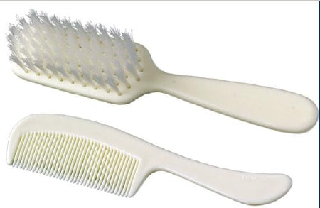 New World Imports Comb and Brush Set Pediatric White Plastic - Case of 288 - PCB2-CS
