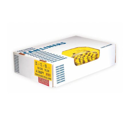 RJ Schinner Co Chemotherapy Linen Bag 40 to 45 gal. Yellow Bag Polyethylene 40 X 46 Inch - Case of 200 - A8046PY-CS