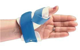 Alimed Thumb Splint Freedom® Low Profile ThumbKeeper™ Adult Large D-Ring / Hook and Loop Strap Closure Blue / White - Each - 2970002055-EA