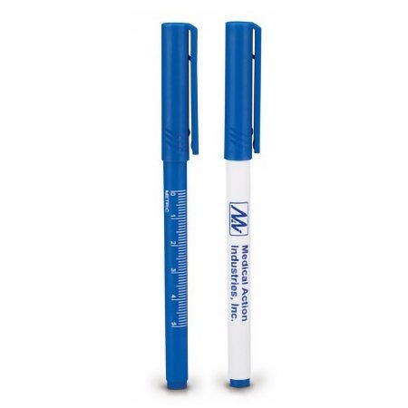 Medical Action Industries Surgical Skin Marker Gentian Violet Standard Tip Coated Ruler Sterile - Box of 25 - 130-BX
