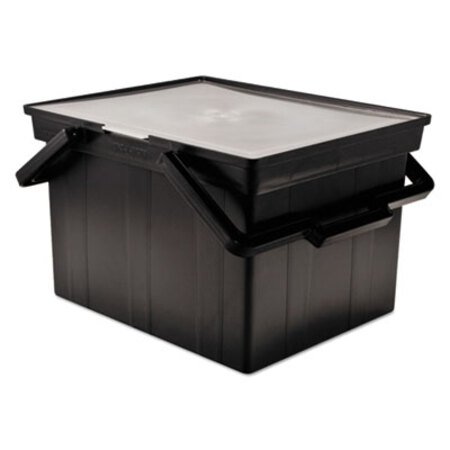 Advantus Companion Portable File, Letter/Legal Files, 17" x 14" x 11", Black - Each - AVT-TLF2B-EA