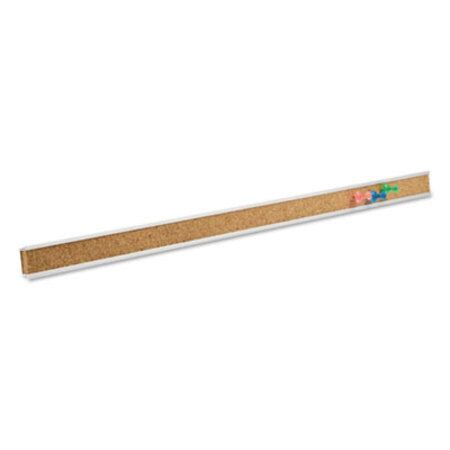 Quartet® Bulletin Bar I, 24 x 1, Brown Surface, Silver Aluminum Frame - Each - QRT-2004-EA