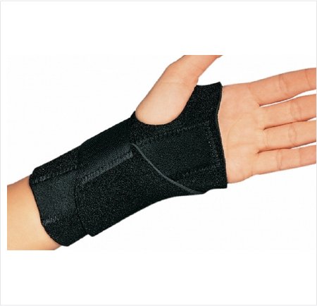 DJO Wrist Brace ProCare® Universal Wrist-O-Prene™ Aluminum / Neoprene Right Hand Black One Size Fits Most - Each - 79-82470-EA