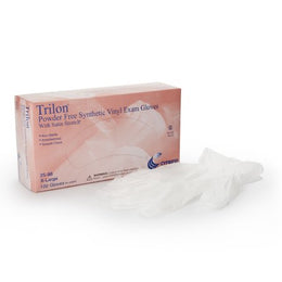 McKesson Medical Surgical Exam Glove Trilon® X-Large NonSterile Vinyl Standard Cuff Length Smooth Clear Not Rated WITH PROP. 65 WARNING - Box of 100 - 25-98-BX