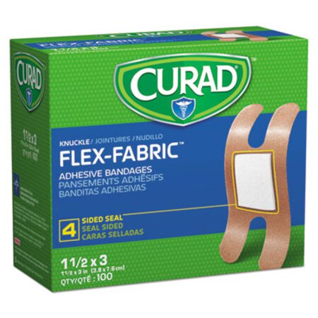 Curad® Flex Fabric Bandages, Knuckle, 1.5 x 3, 100/Box - Box of 1 - MII-NON25510-BX