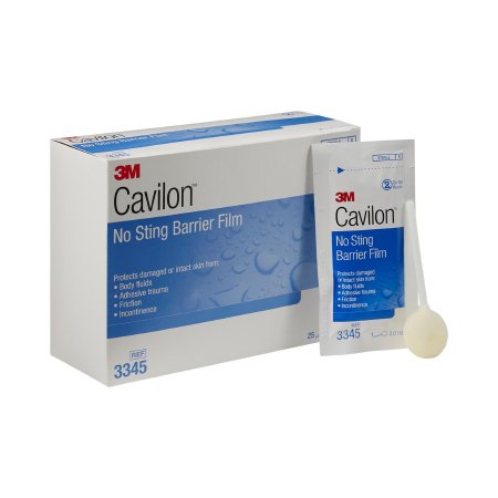 3M Skin Barrier Applicator 3M™ Cavilon™ No Sting 26 to 62% Strength Hexamethyldisiloxane / Isooctane / Acrylate Terpolymer / Polyphenylmethylsiloxane Individual Packet Sterile - Case of 100 - 3345-CS