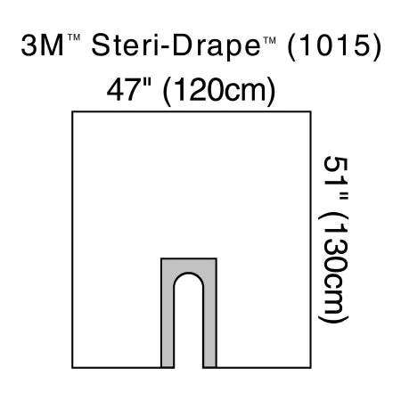 3M Orthopedic Drape 3M™ Steri-Drape™ U-Drape 47 W X 51 L Inch NonSterile - Case of 100 - 1015NSD-CS