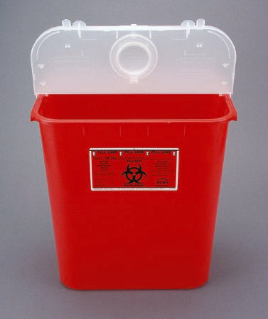 Bemis Healthcare Sharps Container Bemis™ Sentinel Red Base 15-7/8 H X 16-1/2 L X 11-13/16 W Inch Vertical Entry 8 Gallon - Case of 10 - 108 030-CS