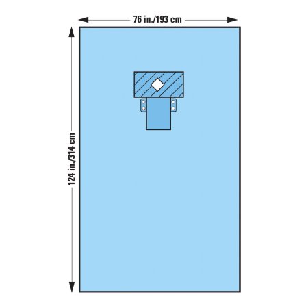 O&M Halyard Inc EENT Drape Thyroid Drape 76 W X 124 L Inch Sterile - Case of 13 - 89255-CS