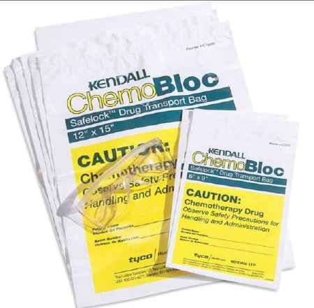 Cardinal Chemo Drug Transport Bag ChemoPlus™ 6 X 9 Inch Clear / Yellow Zip Closure - Case of 200 - CT0575-CS