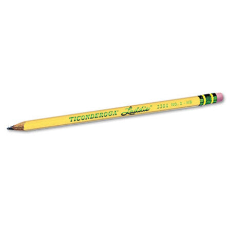 Dixon® Ticonderoga Laddie Woodcase Pencil with Microban Protection, HB (#2), Black Lead, Yellow Barrel, Dozen - DZ/1 - DIX-13304-DZ