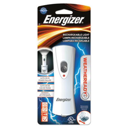 Energizer® Weather Ready LED Flashlight, 1 NiMH Rechargeable Battery (Included), Silver/Gray - Each - EVE-RCL1NM2WR-EA