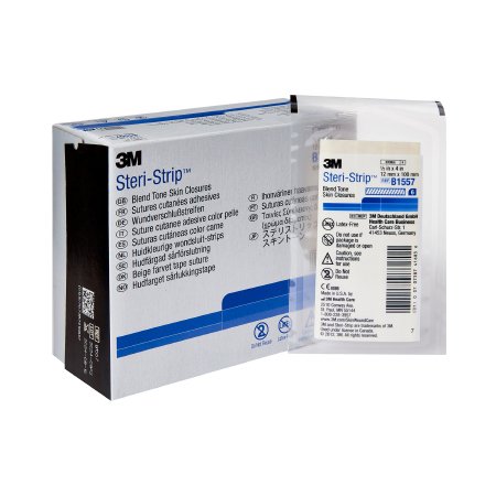 3M Skin Closure Strip Steri-Strip™ 1/2 X 4 Inch Nonwoven Material Flexible Strip Tan - Box of 50 - B1557-BX