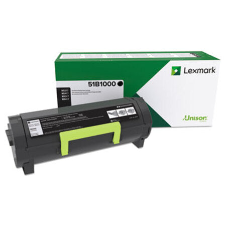 Lexmark™ 51B1000 Unison Toner, 2,500 Page-Yield, Black - Pack of 1 - LEX-51B1000-PK