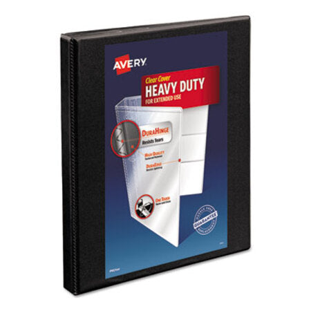 Avery® Heavy-Duty Non Stick View Binder with DuraHinge and Slant Rings, 3 Rings, 0.5" Capacity, 11 x 8.5, Black, (5233) - Each - AVE-05233-EA