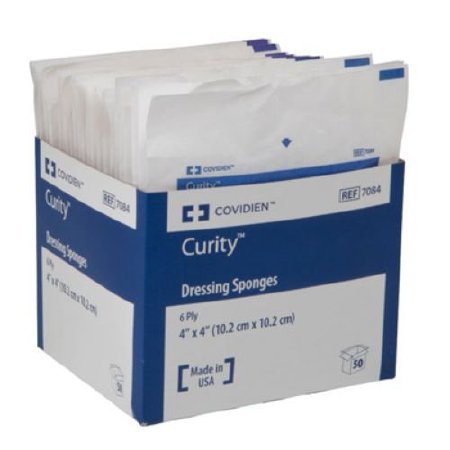 Cardinal Nonwoven Sponge Curity™ 3 X 4 Inch 2 per Pack Sterile 6-Ply Rectangle - Case of 600 - 7083--CS