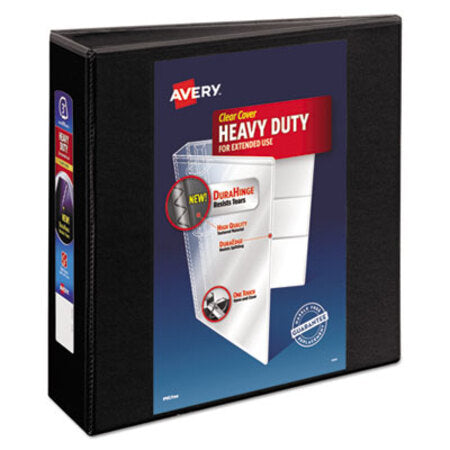 Avery® Heavy-Duty View Binder with DuraHinge and Locking One Touch EZD Rings, 3 Rings, 3" Capacity, 11 x 8.5, Black - Each - AVE-79693-EA