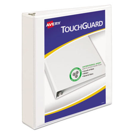 Avery® TouchGuard Protection Heavy-Duty View Binders with Slant Rings, 3 Rings, 1.5" Capacity, 11 x 8.5, White - Each - AVE-17142-EA