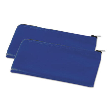 Universal® Zippered Wallets/Cases, Leatherette PU, 11 x 6, Blue, 2/Pack - Each - UNV-69020-EA
