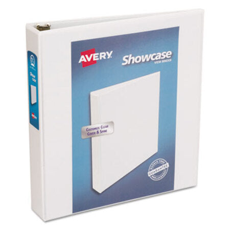 Avery® Showcase Economy View Binder with Round Rings, 3 Rings, 1.5" Capacity, 11 x 8.5, White - Each - AVE-19651-EA