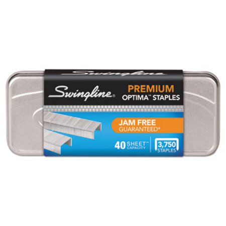 Swingline® Optima Staples, 0.25" Leg, 0.5" Crown, Steel, 3,750/Pack - Box of 1 - SWI-35556-BX