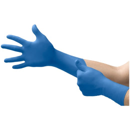 Microflex Medical Exam Glove SafeGrip® Small NonSterile Latex Extended Cuff Length Textured Fingertips Blue Chemo Tested - Case of 500 - SG-375-S-CS
