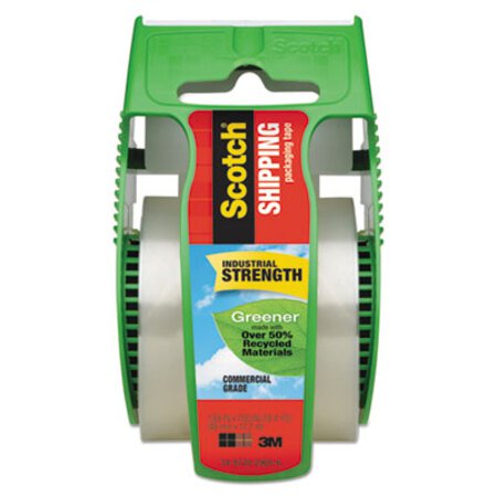 Scotch® Greener Commercial Grade Packaging Tape with Dispenser, 1.5" Core, 1.88" x 58.33 ft, Clear - Roll of 1 - MMM-175G-RL