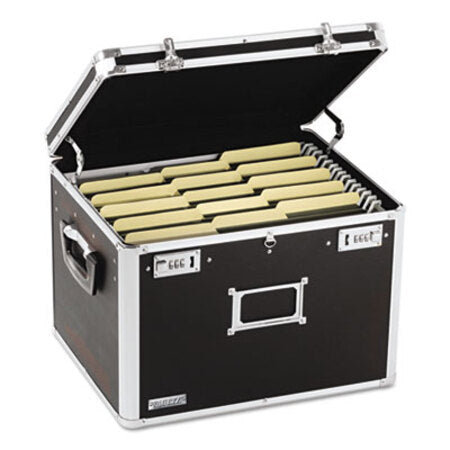 Vaultz® Locking File Chest with Adjustable File Rails, Letter/Legal Files, 17.5" x 14" x 12.5", Black - Each - IDE-VZ01008-EA