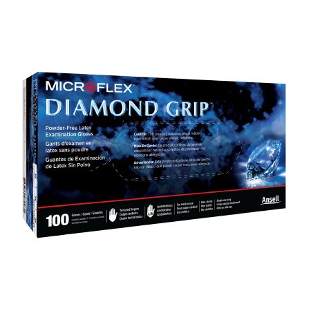 Microflex Medical Exam Glove Diamond Grip™ Large NonSterile Latex Standard Cuff Length Textured Fingertips White Not Rated - Case of 1000 - MF-300-L-CS