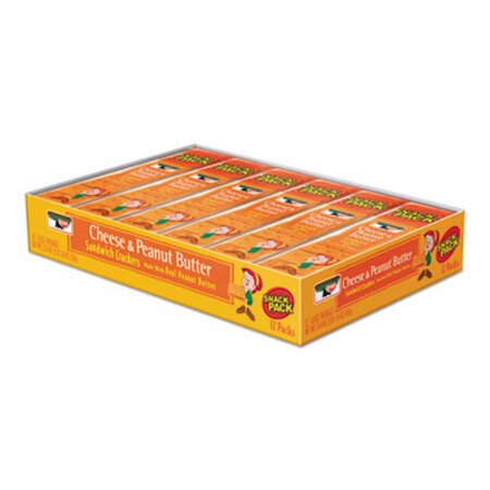 Keebler® Sandwich Crackers, Cheese and Peanut Butter, 8-Piece Snack Pack, 12/Box - Box of 1 - KEB-21165-BX