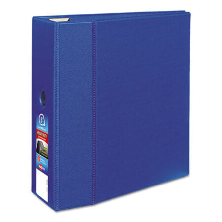 Avery® Heavy-Duty Non-View Binder with DuraHinge, Locking One Touch EZD Rings and Thumb Notch, 3 Rings, 5" Capacity, 11 x 8.5, Blue - Each - AVE-79886-EA