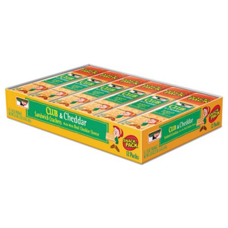 Keebler® Sandwich Cracker, Club and Cheddar, 8 Cracker Snack Pack, 12/Box - Box of 1 - KEB-21163-BX