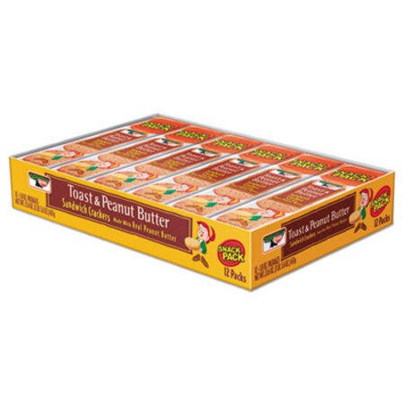Keebler® Sandwich Crackers, Toast and Peanut Butter, 8 Cracker Snack Pack, 12/Box - Box of 1 - KEB-21167-BX
