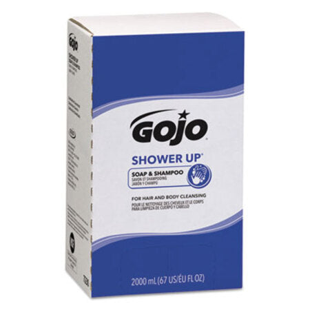 GOJO® SHOWER UP Soap and Shampoo, Pleasant Scent, 2,000 mL Refill, 4/Carton - CT/1 - GOJ-7230-CT
