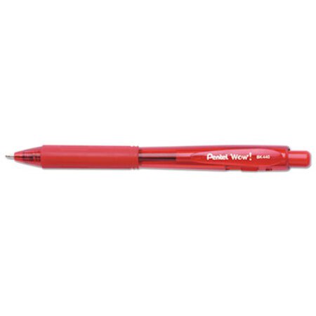 Pentel® WOW! Ballpoint Pen, Retractable, Medium 1 mm, Red Ink, Red Barrel, Dozen - DZ/1 - PEN-BK440B-DZ