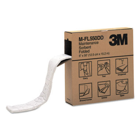 3M™ High-Capacity Maintenance Folded Sorbent, 10.5 gal, 5" x 50 ft - Box of 1 - MMM-MFL550DD-BX
