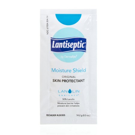 DermaRite Industries Skin Protectant Lantiseptic® Moisture Shield 14.2 Gram Individual Packet Lanolin Scent Ointment - Each - LS0305-EA