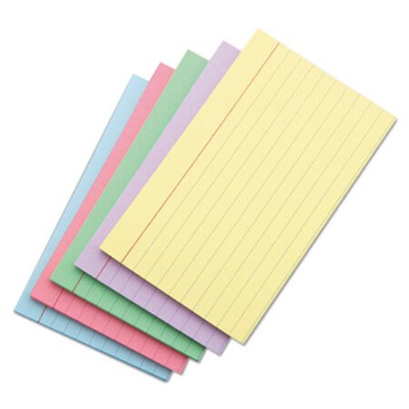 Universal® Index Cards, Ruled, 5 x 8, Assorted, 100/Pack - Pack of 1 - UNV-47256-PK