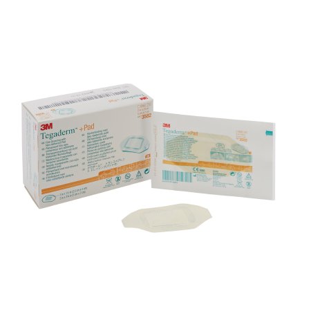 3M Transparent Film Dressing with Pad 3M™ Tegaderm™ 2 X 2-3/4 Inch Frame Style Delivery Rectangle Sterile - Case of 200 - 3582-CS
