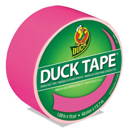 Duck® Colored Duct Tape, 3" Core, 1.88" x 15 yds, Neon Pink - Roll of 1 - DUC-1265016-RL